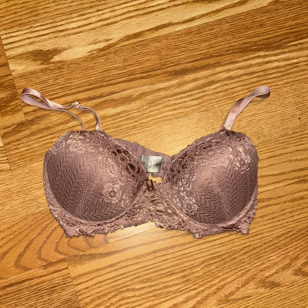 Pink Floral Lace Push-up Bra 34B